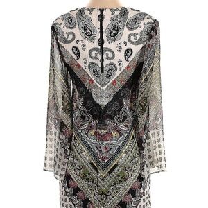 Alice + Olivia Paisley Print V-Neck Tunic Mini Dress – Size XS